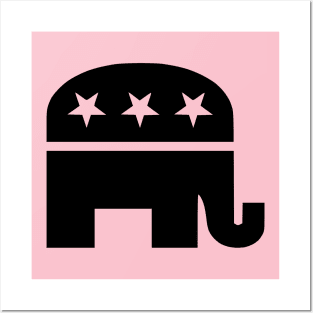 Republican Elephant Black Posters and Art